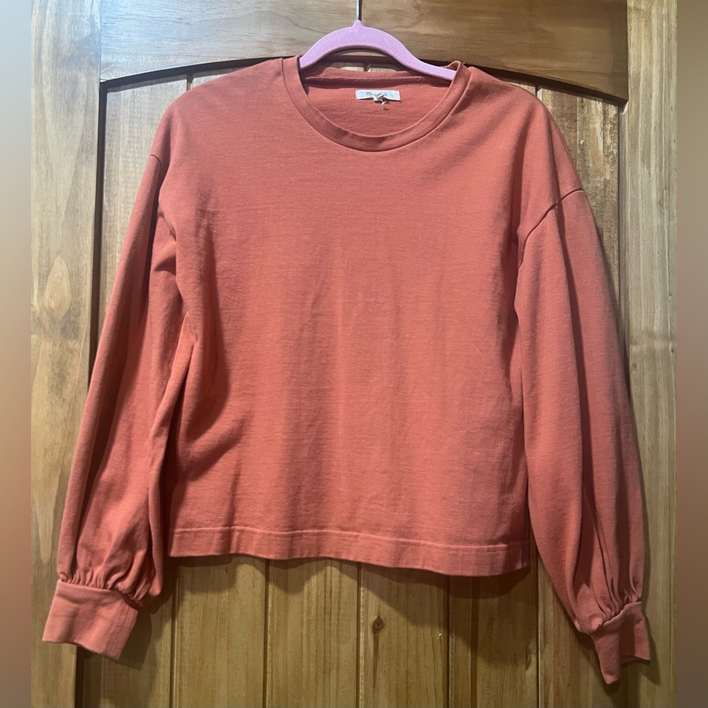 🎈Madewell Chord Oversized Bubble-Sleeve Long Sleeve Top